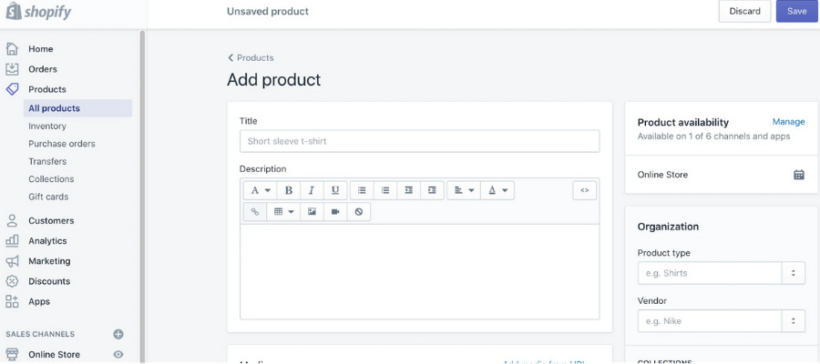 Shopify webshop készítés