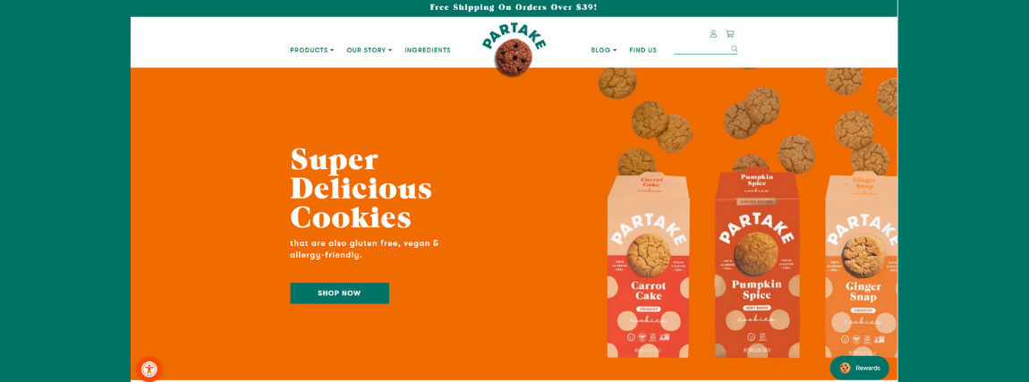 Partake Foods avagy egy inspiráló Shopify webáruház