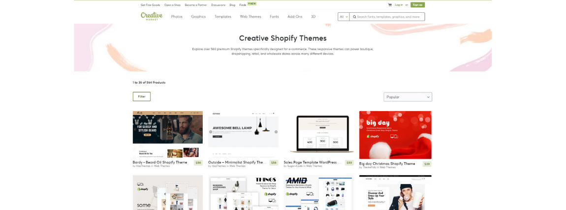 Creative Market Shopify sablon
