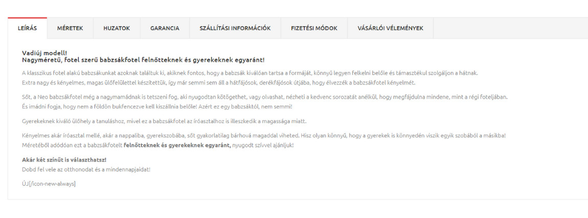 Huppanjbele tökéletes termékleírás