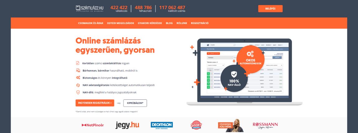 Számlázás a szamlazz.hu-nál