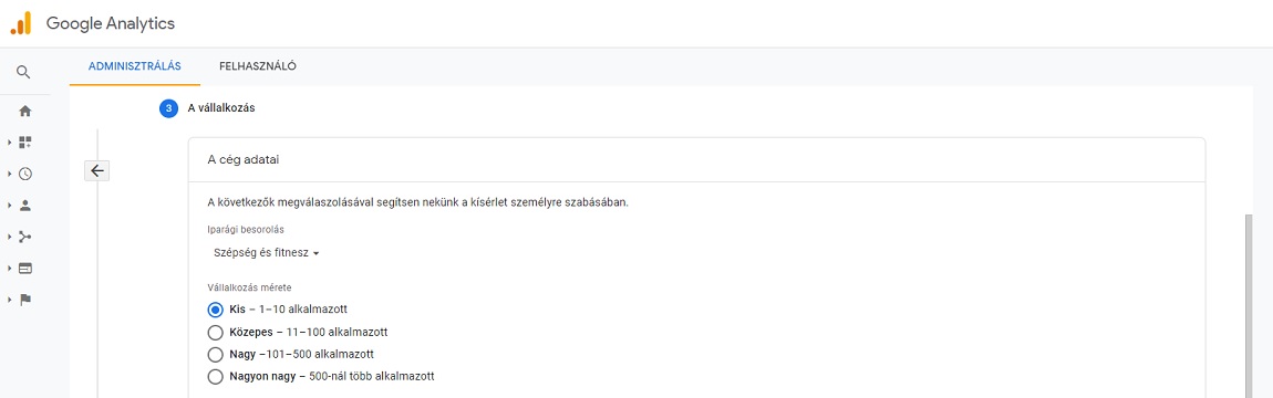 Vállalkozás beállítása