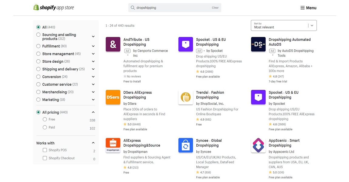 Shopify alkalmazások