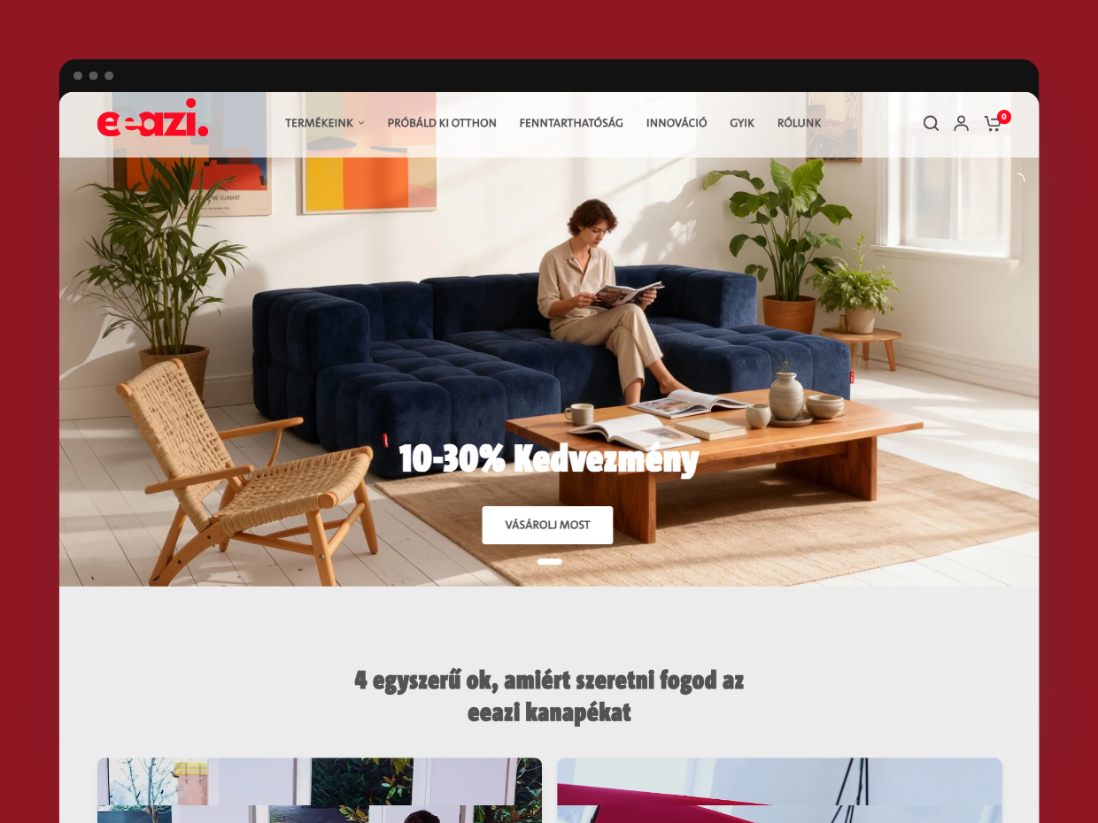 EEAZI Shopify Webáruház