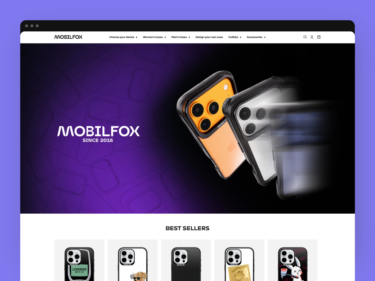 MOBILFOX Shopify Plus Webáruház
