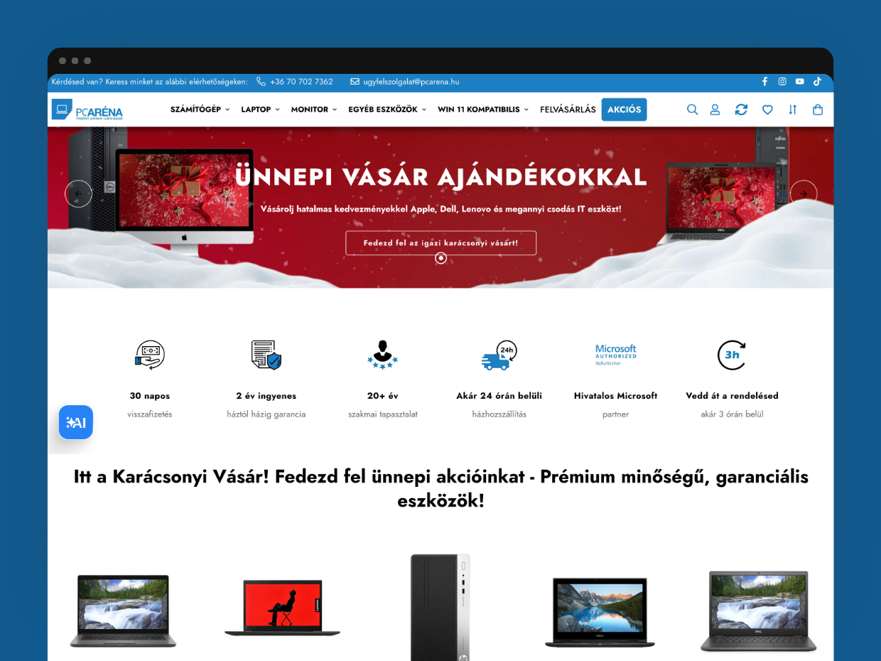 PC Aréna Shopify webáruház