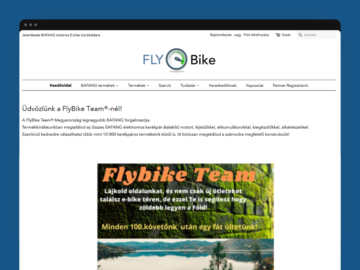 FlyBike Shopify webáruház