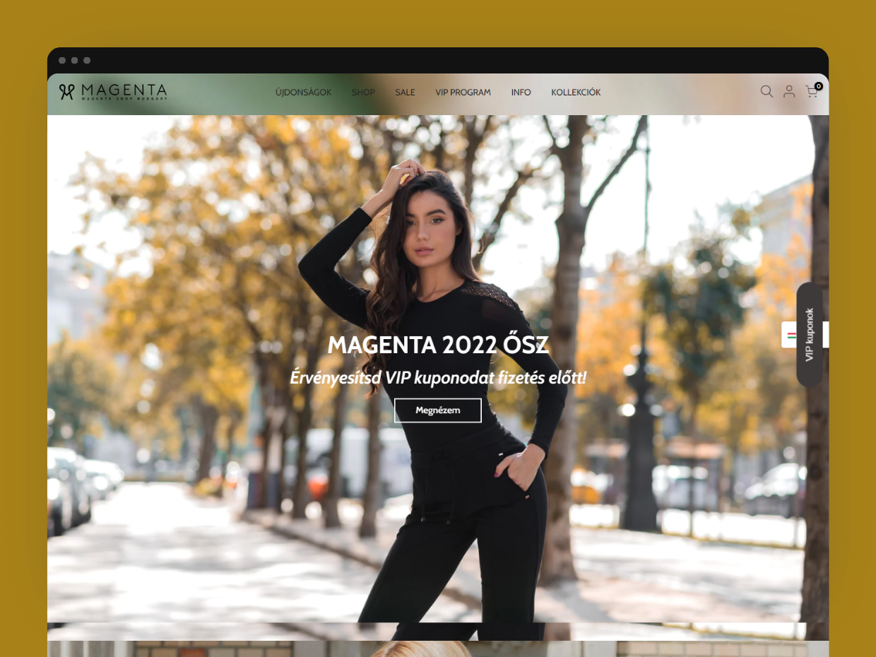 Magenta Shopify webáruház