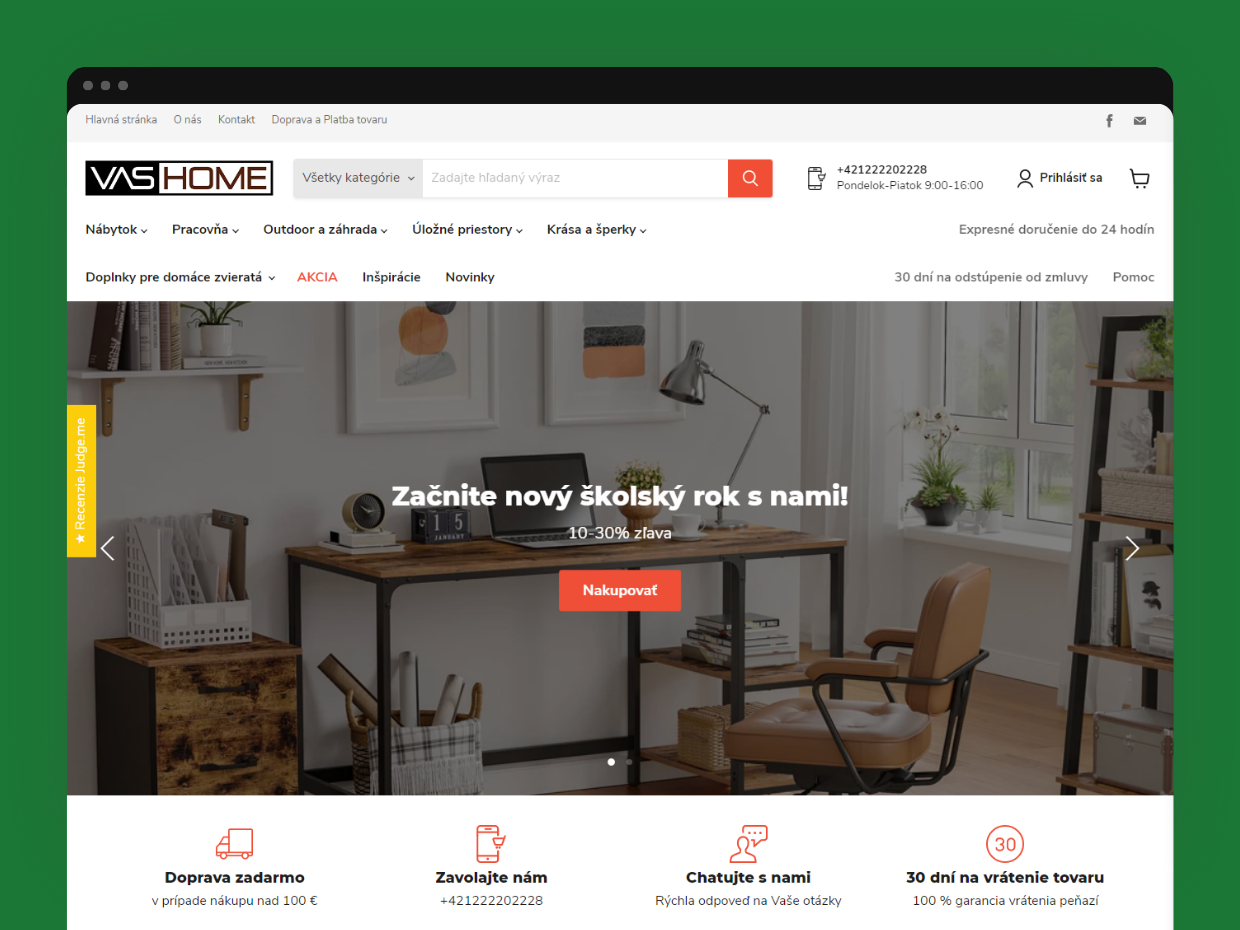 VasHome Shopify Plus webáruház