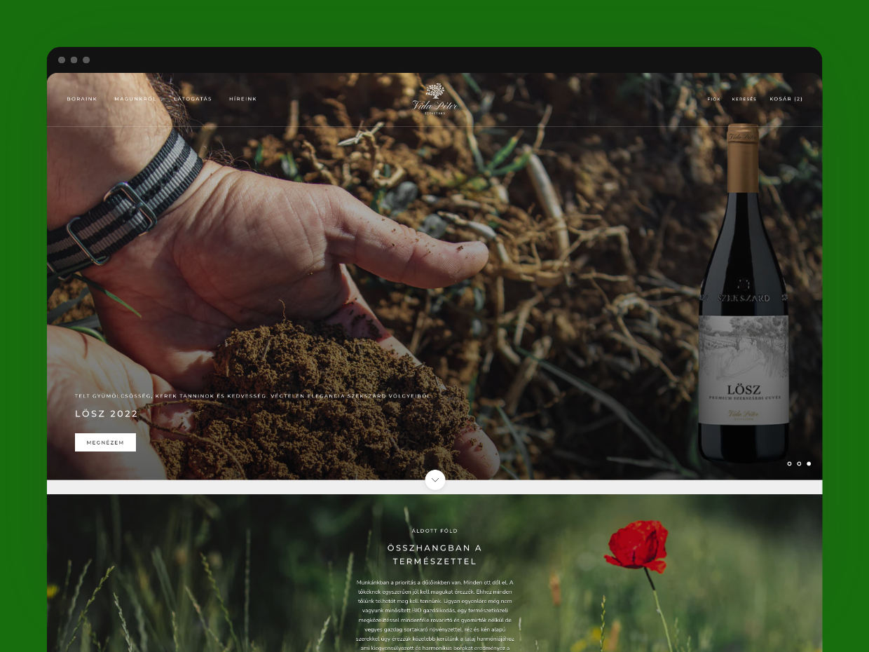 Vida Borbirtok Shopify webáruház